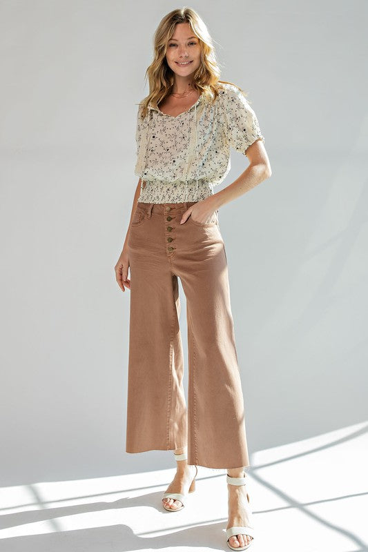 Roxy Cropped Twill Jean Trousers - Red Bean – Girls Will Be Girls