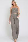 Jody Tweed Strapless Top & High Waisted Pants Set