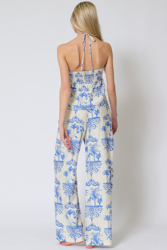 Bibi Halter Cut Out Top & Pants Set