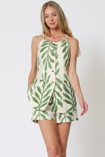 Ursa Linen Sleeveless Vest & Shorts Sets
