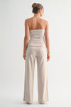 Lilani Strapless Tailored Gold Button Detail Top & Pants Set