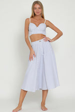 Iva Pinstripe Crop Top And Midi Skirt Set