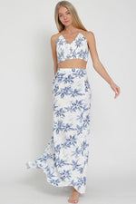 Ursa Halter Smocked Tie Back Top & Maxi Skirt Set