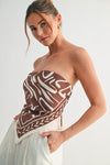 Wrenlee Strapless Tie Back Scarf Top
