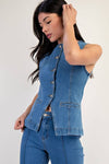 Cleora Denim Vest Top & Pants Set