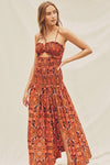 Adima Smocked Front Cut Out Maxi Dress