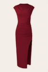 Leanna Cap Sleeve Midi Dress - Burgundy