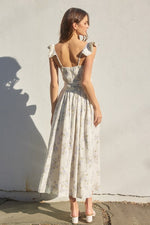 Jada Bustier Flutter Sleeve Maxi Dress - Lavender Floral