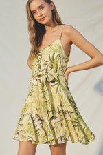 Selena Tropical Belted Mini Dress