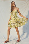 Selena Tropical Belted Mini Dress