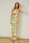 Gabbi Fruit Print Strapless Tie Back Maxi Dress