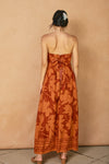 Nathalia Strapless Tie Back Maxi Dress - Rust/Orange