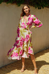 Gretel Floral Print Wrap Midi Dress