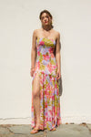 Morgan Floral Strapless Drop Waist Maxi Dress - Pink Floral