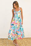 Haisley Bustier Fit & Flare Halter Maxi Dress