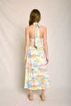 Dacia Coastal Print Halter Bustier Midi Dress