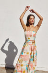Laurel Amalfi Print Strapless Belted Maxi Dress