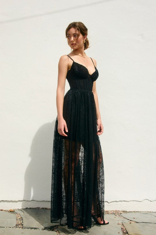 Adima Bustier Lace Maxi Dress