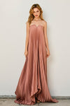 Kabia Strapless Pleated Maxi Dress