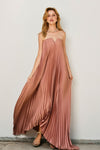 Kabia Strapless Pleated Maxi Dress
