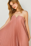 Kabia Strapless Pleated Maxi Dress