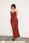 Helena Satin Slip Maxi Dress - Wine