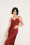 Helena Satin Slip Maxi Dress - Wine