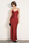 Helena Satin Slip Maxi Dress - Wine