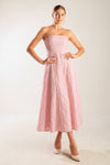 Ada Textured Woven Strapless Midi Dress