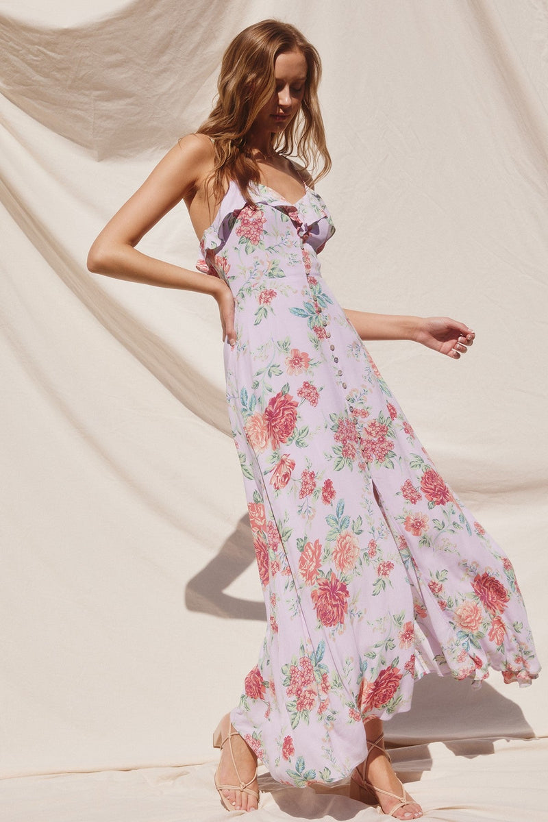 Baylee Floral Front Button Down Maxi Dress