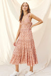Kaylee Tie In Back Midi Dress - Mauve/Blush