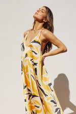 Luiza Plunging Halter Maxi Dress - Black/Gold