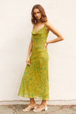 Luda Cowl Neck Slip Midi Dress