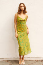 Luda Cowl Neck Slip Midi Dress