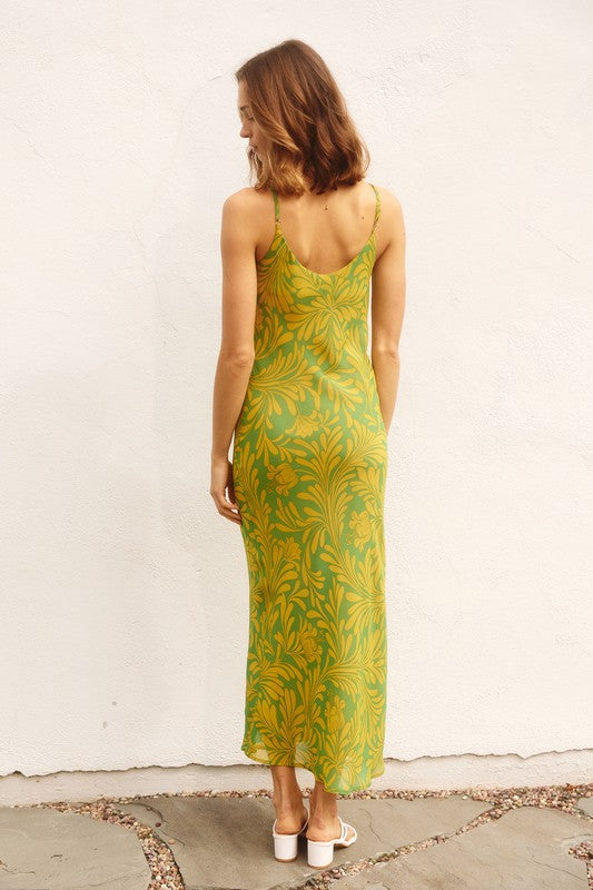 Luda Cowl Neck Slip Midi Dress