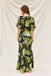 Amabelle Floral Kimono Sleeve Maxi Dress - Navy/Green