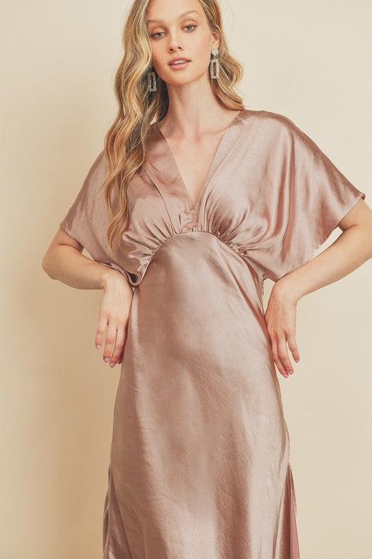 satin kimono wrap dress Viscose satin kimono dress