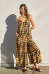 Mimi Print V-Neck Crop Jumpsuit - Tie Dye
