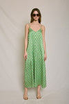 Mimi Print Tie Back Crop Jumpsuit - Green
