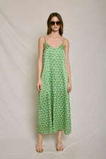 Mimi Print Tie Back Crop Jumpsuit - Green