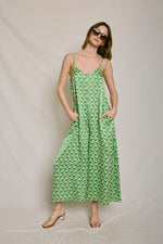 Mimi Print Tie Back Crop Jumpsuit - Green