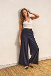 Rayonne High Waist Linen Pants - Black