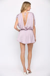 Amberly Ruched Tie Shoulder Romper