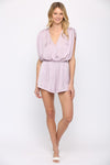 Amberly Ruched Tie Shoulder Romper
