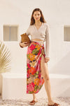 Viola Floral Wrap Midi Skirt / Sarong ( See Matching Top )