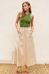 Fernanda Linen A-Line Maxi Skirt - Oatmeal