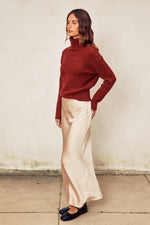 Alma Satin Maxi Skirt - Chamagne