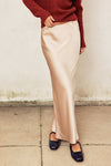 Alma Satin Maxi Skirt - Chamagne