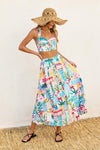 Ximena Summer Vibes Print Halter Top & Midi Skirt Set