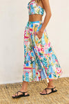 Ximena Summer Vibes Print Halter Top & Midi Skirt Set
